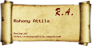 Rohony Attila névjegykártya